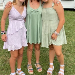 Urban Outfitters Sage Green Shimmer Mini Dress